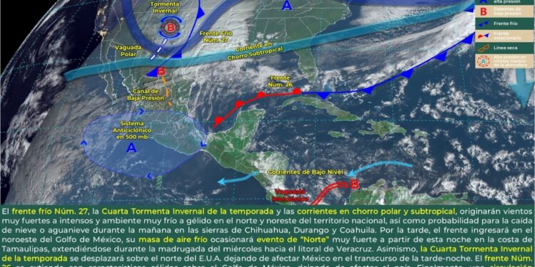 Pide Protección Civil mantener precauciones ante llegada del Frente Frío No. 27
