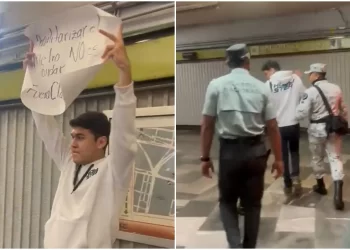 uspenden a elementos de Guardia Nacional que detuvieron a manifestante en el Metro