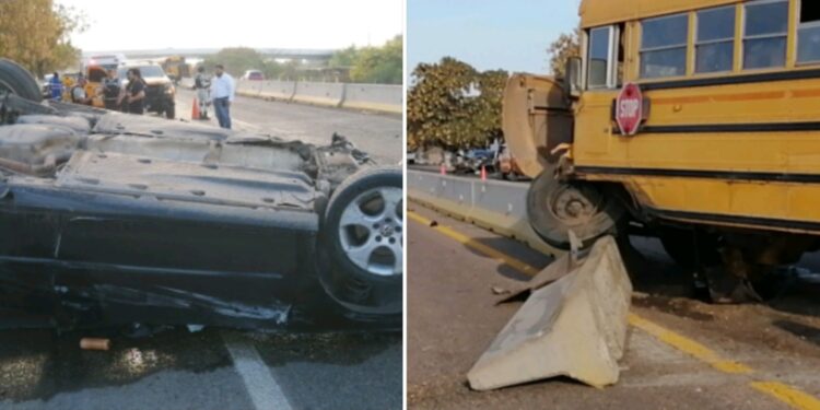 Chocan camión de jornaleros y automóvil; tres personas resultan heridas