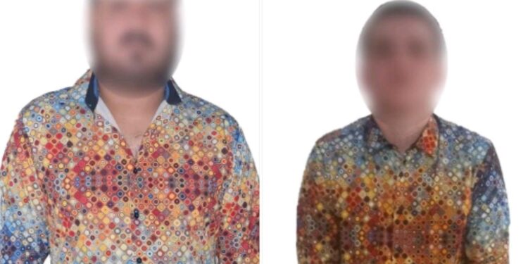 Policías estatales aseguran a dos hombres que circulaban en un vehículo robado