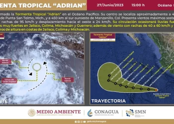 Ya se formó la primera tormenta tropical Adrian y se prevé que crezca a huracán categoría 1