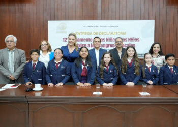 Recibe Congreso de Sinaloa Declaratoria del 12 Parlamento de las Niñas y los Niños de México
