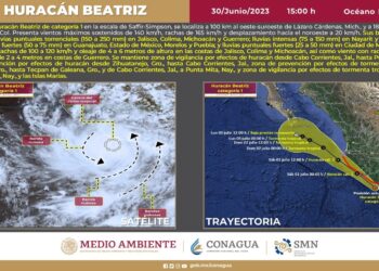 Pide Protección Civil a la sociedad mantenerse atenta ante posibles afectaciones por evolución del huracán Beatriz