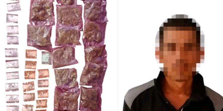 PEP asegura a un hombre con dosis de presunta droga lista para su venta