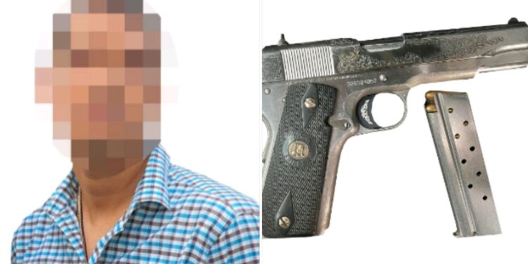 Una persona armada es asegurada por Policías Estatales del Grupo Élite