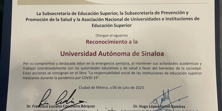 En plena persecución política en su contra, la UAS es reconocida por el Gobierno Federal y la ANUIES por su compromiso y labor durante la pandemia