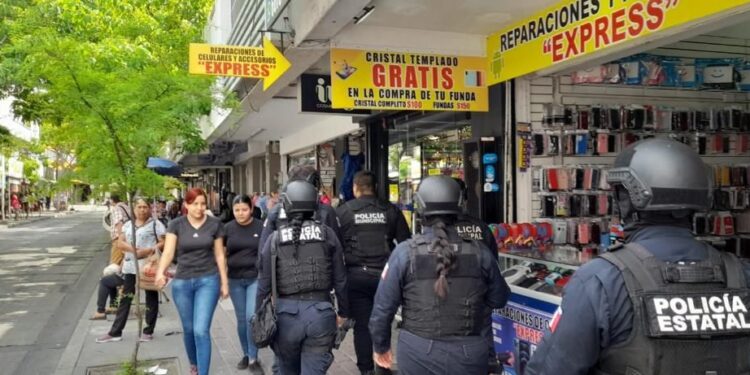 Policías municipales y estatales se unen para garantizar la seguridad en el centro