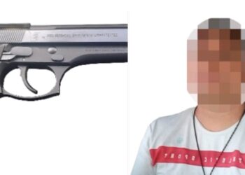 Policías estatales aseguran a civil armado en Culiacán