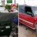 Chocan dos camionetas dejando un herido grave y cuantiosos daños materiales
