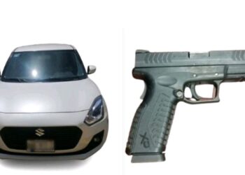 Policías aseguran a hombre armado