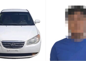 Policías detienen a civil abordo de un vehículo con reporte de robo