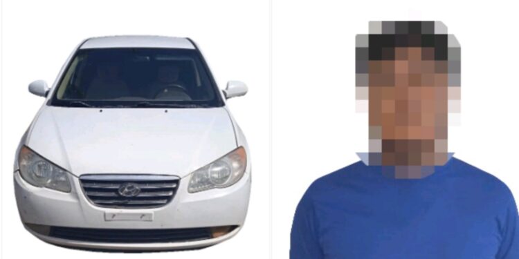 Policías detienen a civil abordo de un vehículo con reporte de robo