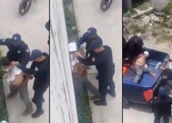 Protestan por brutalidad policial contra un adulto mayor que murió tras ser golpeado y detenido agentes municipales