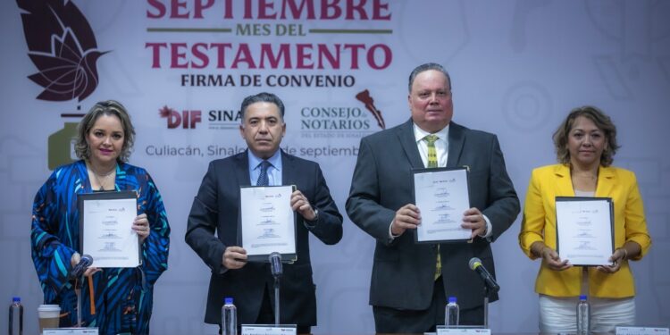 DIF Sinaloa y el Consejo de Notarios firman convenio “Septiembre, Mes del Testamento”