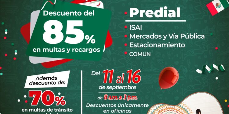 Invita Ayuntamiento a celebrar Mes Patrio con descuentos en Predial y otros impuestos