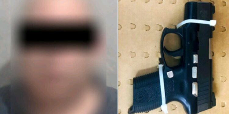 Se paseaba con una pistola 9 milímetros fajada a la cintura cuando fue detenido