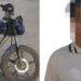 Policías estatales aseguran a civil en motocicleta robada