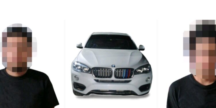 Grupo Élite asegura a dos civiles que circulaban en una camioneta con reporte de robo