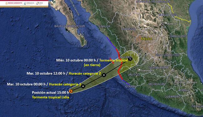 Último reporte del huracán “Lidia”; ingresará a tierra por Puerto Vallarta