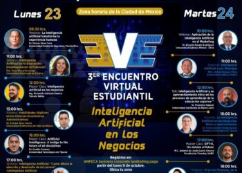 La Nueva Universidad es sede del Tercer Encuentro Virtual Estudiantil 2023 “Inteligencia Artificial en los Negocios”, organizado por la ANFECA