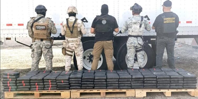 GN y Ejército, en coordinación con la CONADAI, FESC Y FGE aseguran más de 200 kg de cocaína en Baja California