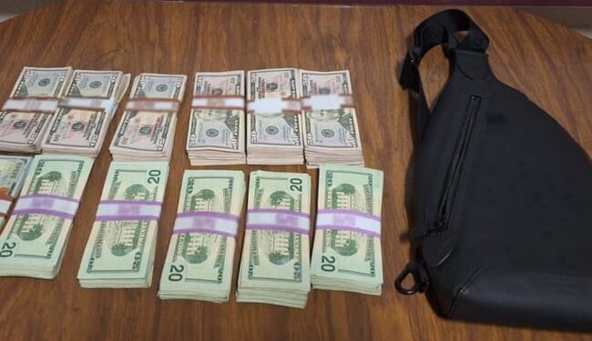 En Baja California, GN y ANAM detienen a persona con más de 56 mil dólares en efectivo y cheques sin declarar