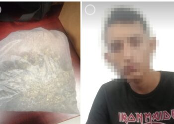 Policías Estatales aseguran a un civil en posesión de presunta droga