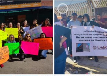 A ‘”escondidas” y con protestas a favor y en contra , Pedro Flores rinde protesta como rector de la UAdeO