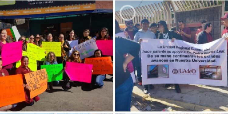 A ‘”escondidas” y con protestas a favor y en contra , Pedro Flores rinde protesta como rector de la UAdeO