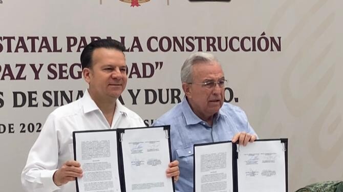 Firman Sinaloa y Durango convenio de colaboración en materia de seguridad pública