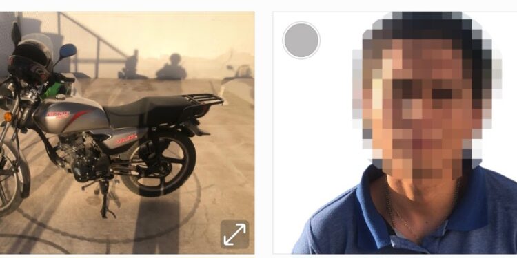 Se paseaba en una motocicleta con reporte de robo y fue detenido