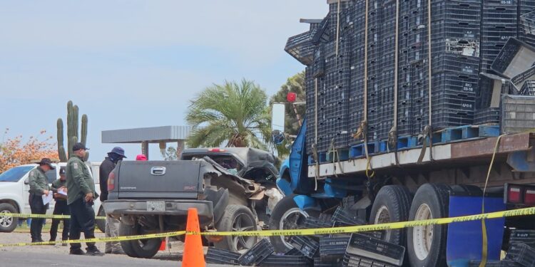 Fallece vecino de Navolato al chocar tortón contra una camioneta