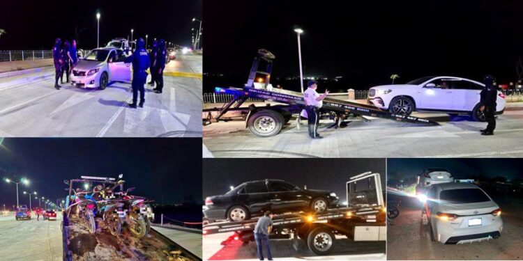 Aseguran 13 vehículos y 6 motocicletas durante operativo antiarrancones