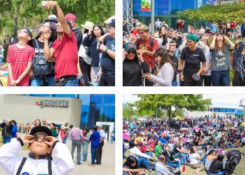 Disfrutan 8 mil personas el gran eclipse solar total en el Centro de Ciencias de Sinaloa