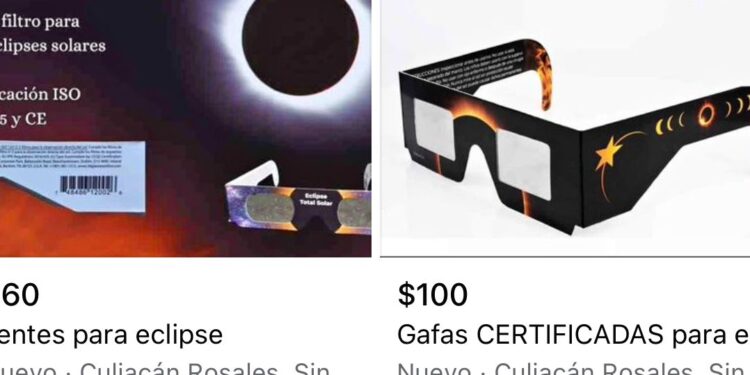 ¡Revisa que sean certificados! Ofertan lentes en Facebook para observar el eclipse solar