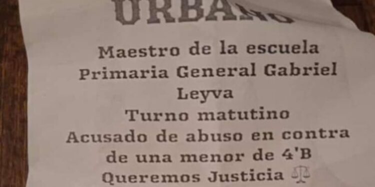 Padres de familia acusan a maestro de la primaria Gabriel Leyva de cometer abuso sexual contra estudiante