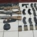 Aseguran armas largas, material bélico y bolsas con posible marihuana en Sonora