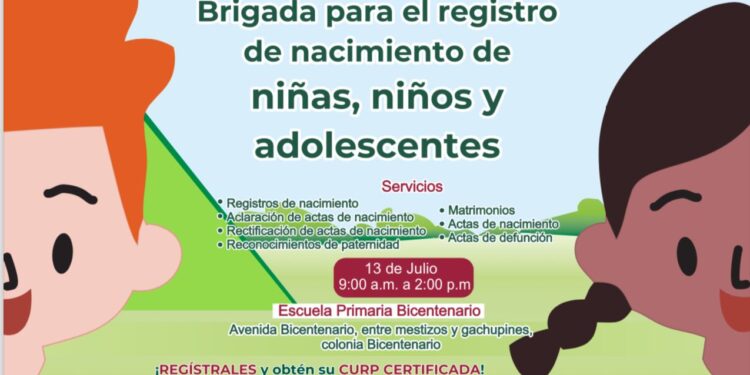 Invita DIF Bienestar a participar en la Brigada de Registro de Nacimiento para niñas, niños y adolescentes