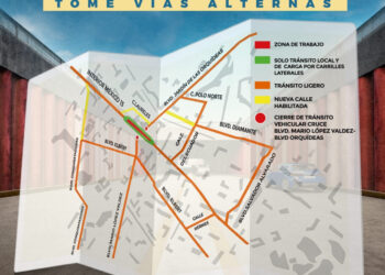 ¡Atención! Por obra se cierra tránsito vehicular que cruza entre el López Valdez y Orquídeas