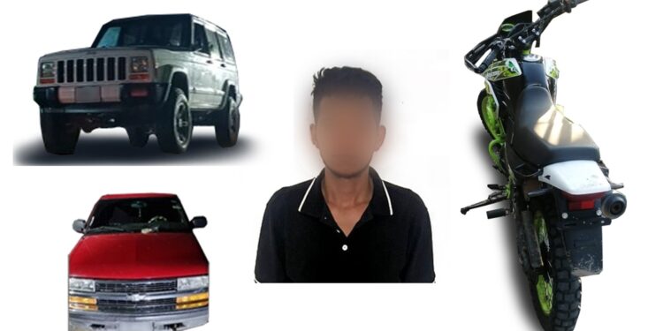 Policías estatales aseguran a un civil y recuperan tres vehículos en Culiacán