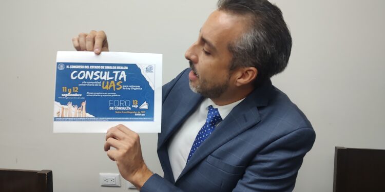 Congreso ya tiene fecha para realizar consulta para reforma en la UAS; Diputado del PAS argumenta irregularidades