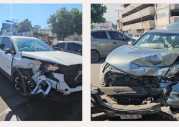 Chocan automóvil y automóvil en pleno centro de Culiacán