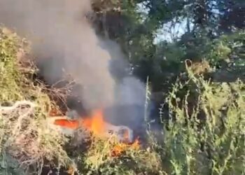 Desconocido muere al volcarse e incendiarse el auto que conducía sobre la Autopista Culiacán-Mazatlán