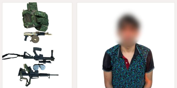 PEP y Grupo Élite atienden reporte de disparos, aseguran a un civil y armas de fuego