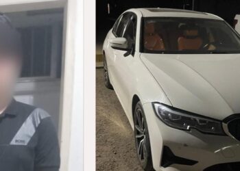 Policías Estatales aseguran a un hombre por viajar en vehículo robado