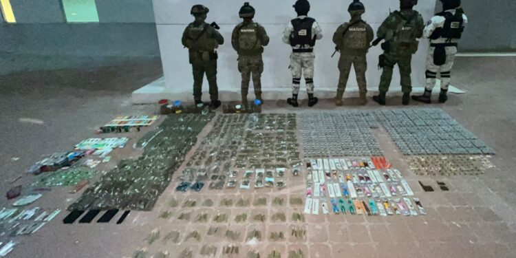 Aseguran un vehículo automotor, cartuchos de diferentes calibres y diversas sustancias ilícitas en Guamúchil