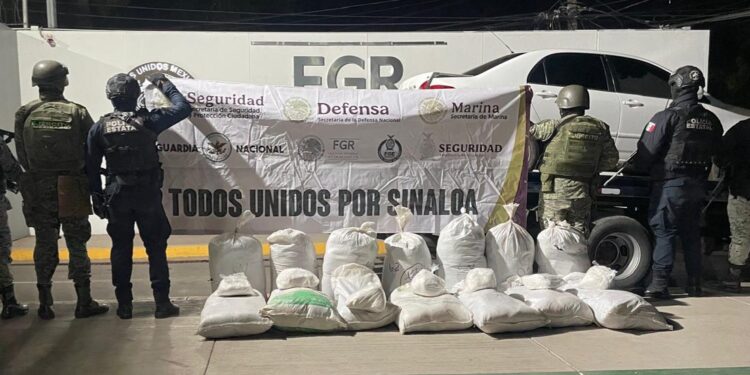 Aseguran importante cantidad de cristal en la colonia 10 de Mayo en operativo conjunto