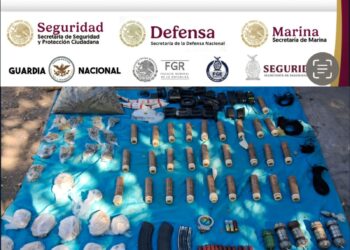Grupo Interinstitucional asegura droga, municiones, explosivos y equipo táctico en Escuinapa 