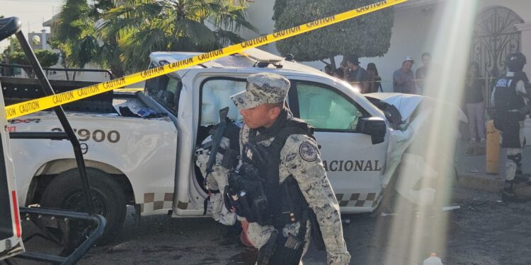 Lesionados elementos de la Guardia Nacional en choque durante persecución