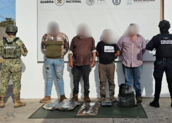 Grupo Interinstitucional detiene a cuatro civiles; asegura fusiles y municiones